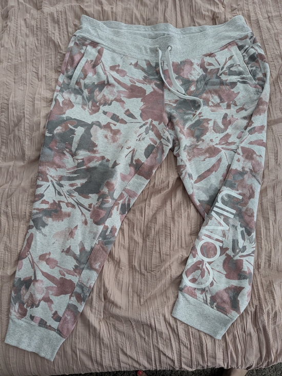 Calvin Klein Pants - Calvin Klein Gray and Dusty Rose Floral Sweatpants